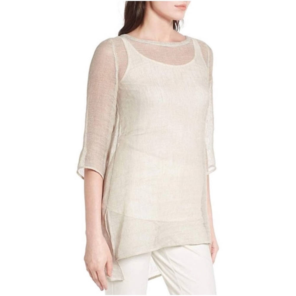 Eileen Fisher Organic Linen Mesh Tunic